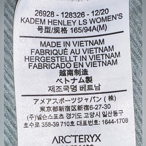 Arcteryx Women’s Kadem Henley Hiking V Neck Long Sleeve Size Medium - Picture 4 of 4